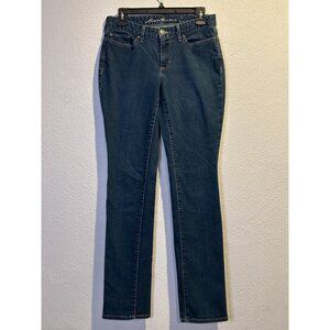 Eddie Bauer Curvy Straight Jeans Womens 4/6 Stretch Outdoors  Blue Denim